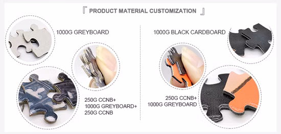 カスタム 500 1000 ピース大人用高級紙ジグソーパズル